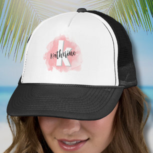 Gorra De Camionero Monograma Inicial Rosa