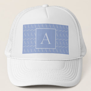Gorra De Camionero Monograma Letra inicial A, azul