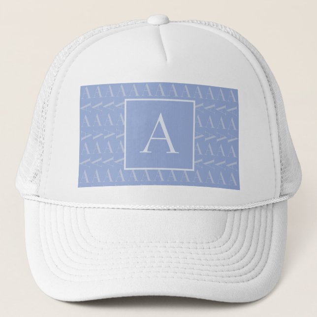 Gorra De Camionero Monograma Letra inicial A, azul (Anverso)