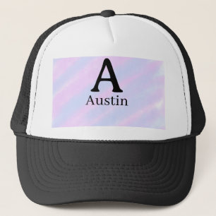 Gorra De Camionero Monograma mayúscula masculina agregar nombre púrpu