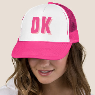 Gorra De Camionero Monograma moderno bachillerato inicial rosado