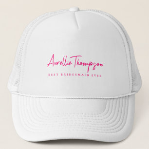 Gorra De Camionero Monograma moderno mejor dama de honor nunca rosa