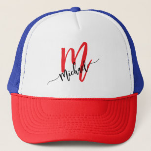 Gorra De Camionero Monograma moderno personalizado