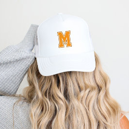 Gorra De Camionero Monograma naranja Varsity