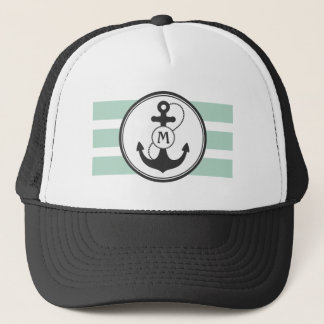 Gorra De Camionero Monograma náutico verde