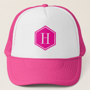 Gorra De Camionero Monograma octágono geométrico rosa