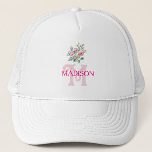 Gorra De Camionero Monograma rosa caliente