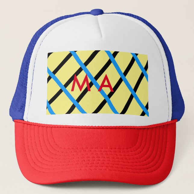 Gorra De Camionero Monograma simple añada su letra de nombre man mini (Anverso)
