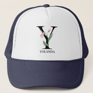 Gorra De Camionero Monograma Y floral personalizado
