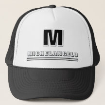 Monograma y nombre personalizados modernos en blan