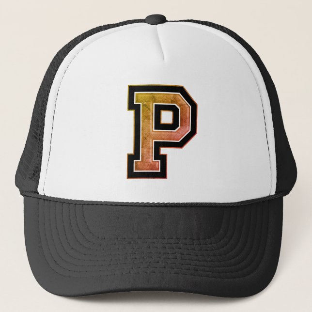 Gorra De Camionero Monogramado "P" Inicial (Anverso)