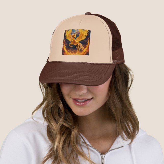 Gorra De Camionero Monoísmo de oro del pegasus (In situ)