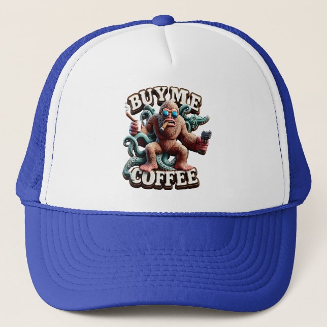 Gorra De Camionero Monos El Robo Java Comprarme Un Café (Anverso)