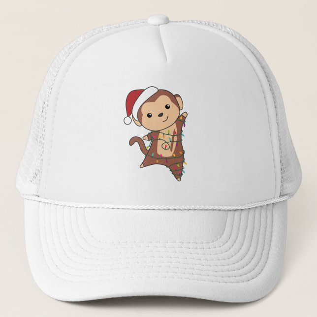 Gorra De Camionero Monos Navidades Nieve animales de invierno monos (Anverso)