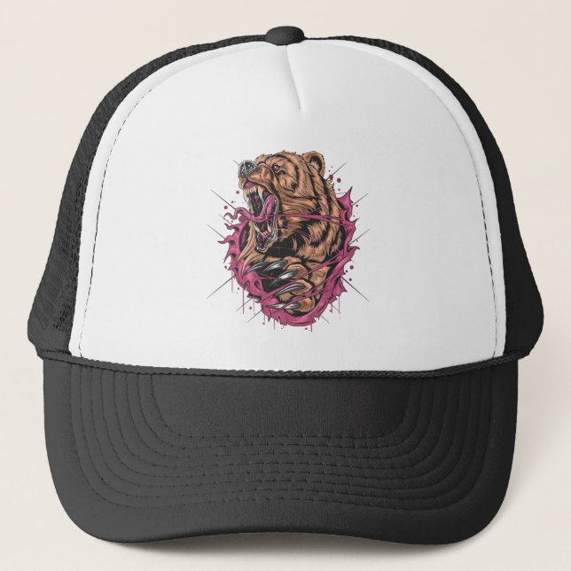 Gorra De Camionero Monster Angry Bear (Anverso)