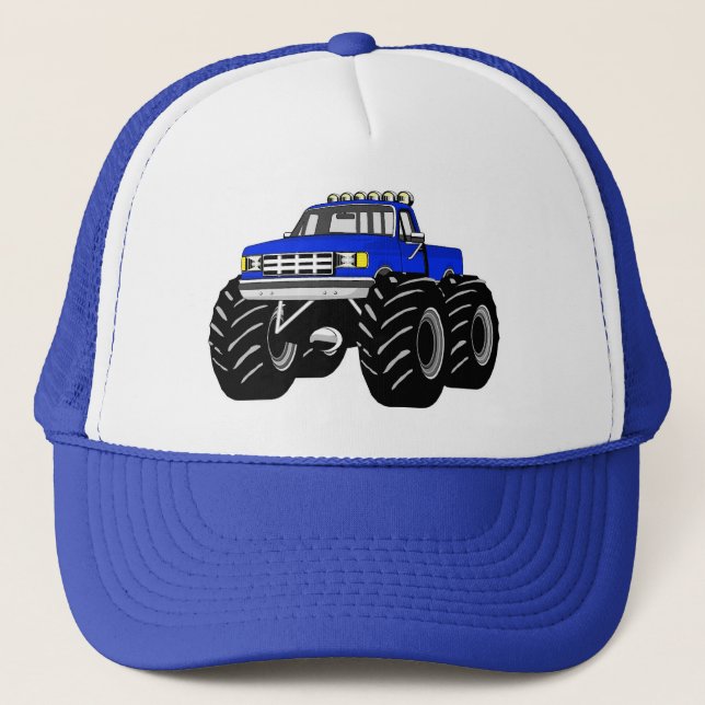 GORRA DE CAMIONERO MONSTER TRUCK AZUL (Anverso)