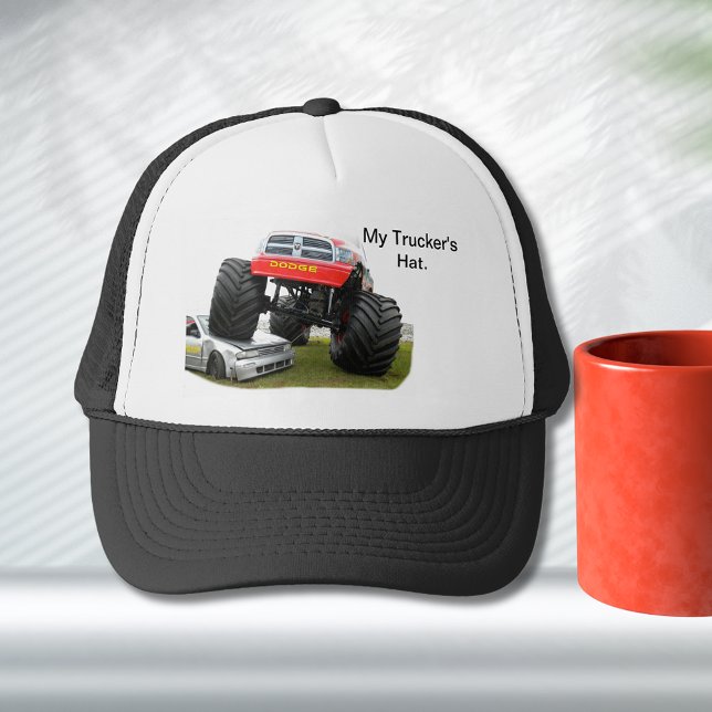 Gorra De Camionero Monster Truck Smashing Car (Subido por el creador)