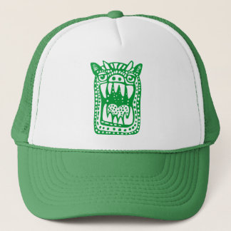 Gorra De Camionero Monstruo asustado - Verde