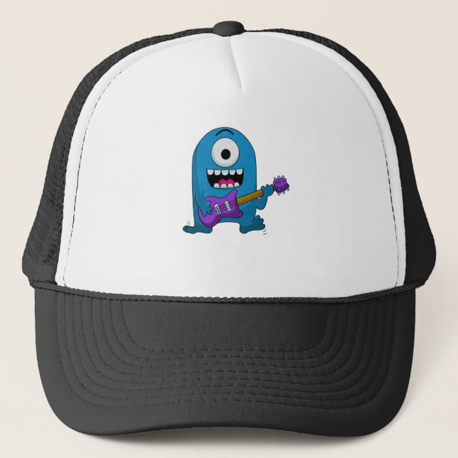 Gorra De Camionero monstruo azul lindo guitarist.png (Anverso)