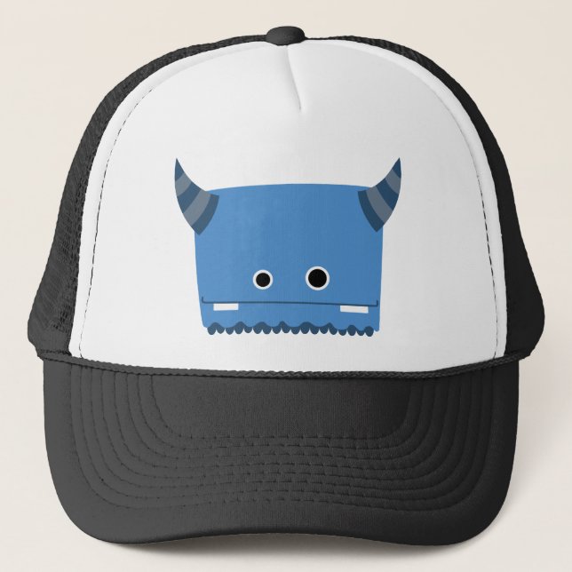 Gorra De Camionero Monstruo de cuernos azul (Anverso)