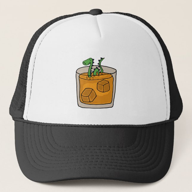 Gorra De Camionero Monstruo de Ness de cerradura en vidrio del whisky (Anverso)