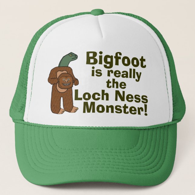 Gorra De Camionero Monstruo divertido de Bigfoot Loch Ness (Anverso)