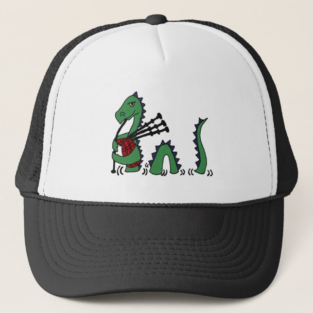 Gorra De Camionero Monstruo divertido de Loch Ness que toca las (Anverso)