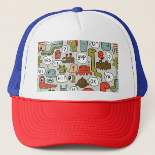 Gorra De Camionero Monstruos de Personalizados amables: fondo sin inc