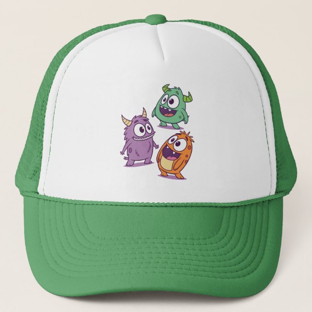 Gorra De Camionero Monstruos Personalizados juguetones - Carácter gua (Anverso)