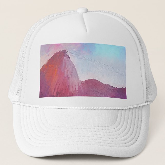 Gorra De Camionero Montaña Río de Janeiro de Sugarloaf del arte (Anverso)