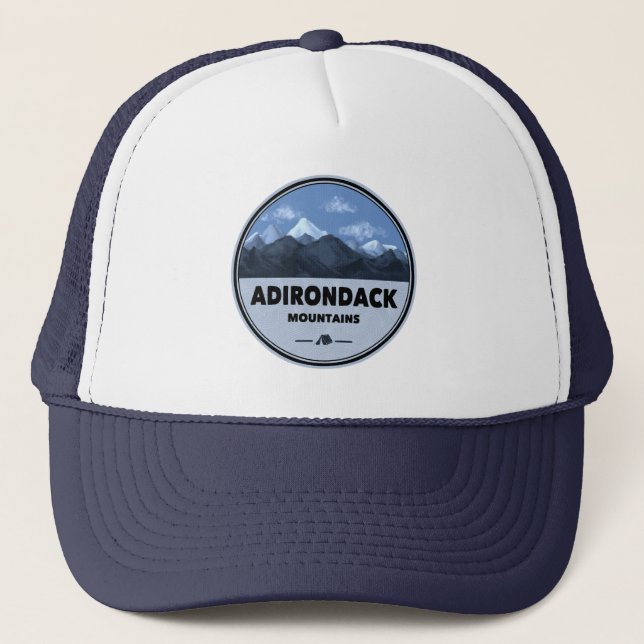 Gorra De Camionero Montañas Adirondack Camping de Nueva York (Anverso)
