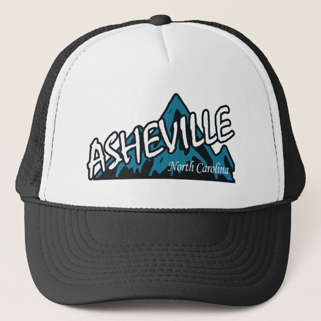 Gorra De Camionero Montañas Asheville de Carolina del Norte (Anverso)