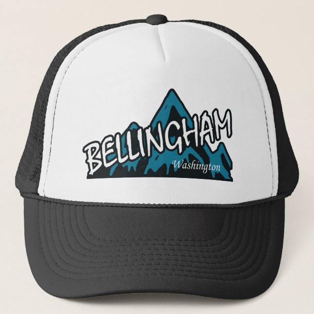 Gorra De Camionero Montañas de Bellingham Washington (Anverso)