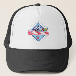 Gorra De Camionero Montañas de Katmandú: recuerdo de las banderas ret