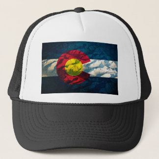 Gorra De Camionero Montañas de la roca de la bandera de Colorado