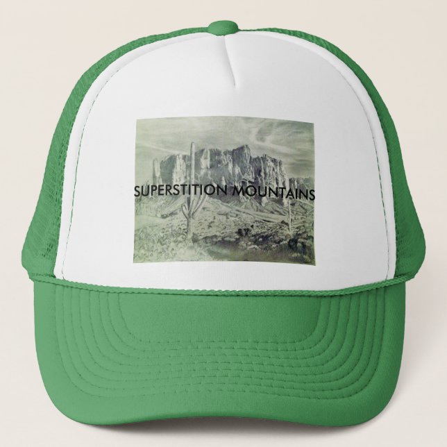 Gorra De Camionero Montañas de la superstición (Anverso)