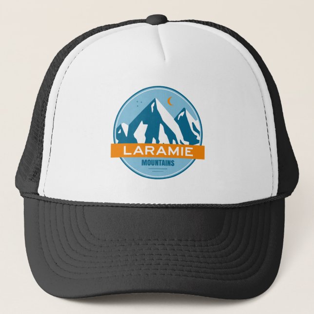 Gorra De Camionero Montañas Laramie Wyoming Estrellas Moon (Anverso)