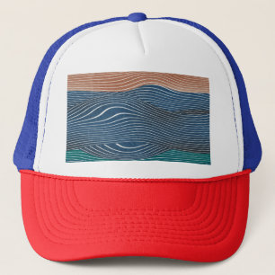 Gorra De Camionero Montañas paisajísticas naturales: patrón sin fisur