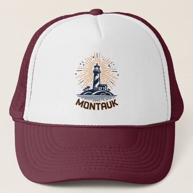 Gorra De Camionero Montauk Point New York Lighthouse Sunrise (Anverso)