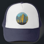 Gorra De Camionero Monumento Nacional Chiricahua Hoodoos Arizona<br><div class="desc">Diseño artístico vectorial de Chiricahua. El monumento se estableció para proteger sus extensos hoodoos y balancear rocas.</div>
