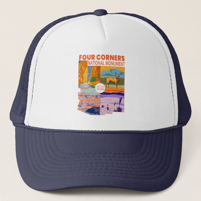 Gorra De Camionero Monumento Nacional de Cuatro Esquinas con Parques  (Anverso)