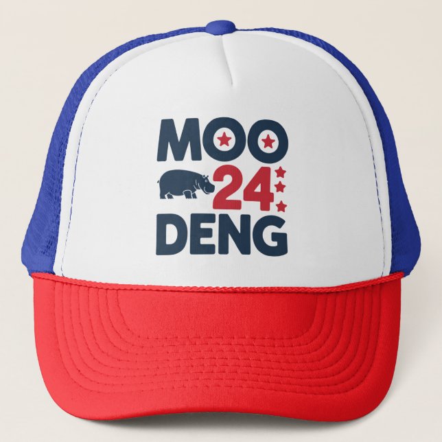 Gorra De Camionero Moo Deng 2024 Moo Deng Moo Deng Cute Baby Hippo (Anverso)