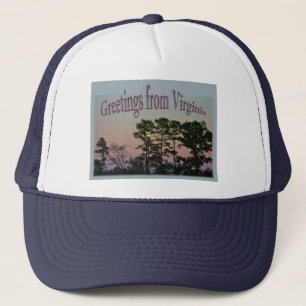Gorra De Camionero Moon Setting @ Dawn Greetings from Virginia Items