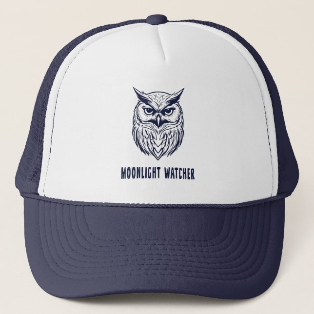 Gorra De Camionero Moonlight Watcher Trucker Hat – Owl-Inspired (Anverso)
