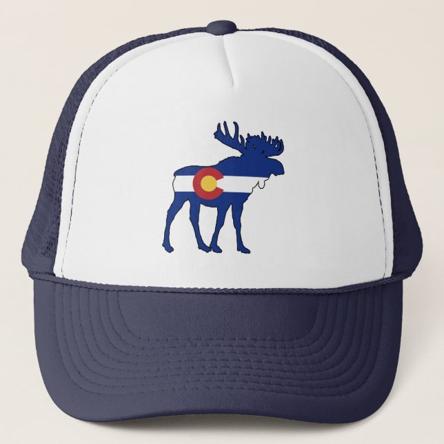 Gorra De Camionero Moose de Bandera Colorado (Anverso)