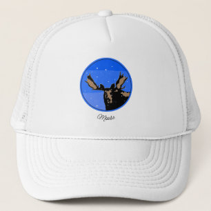 Gorra De Camionero Moose in Winter - Original Wildlife Art