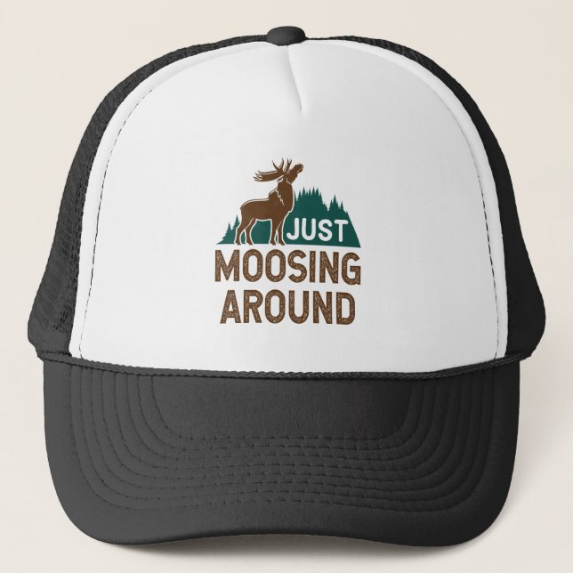 Gorra De Camionero Moose solo se está mudando (Anverso)