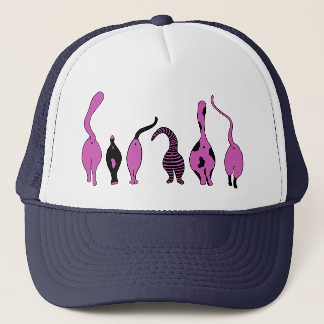 Gorra De Camionero Morado de gatos (Anverso)