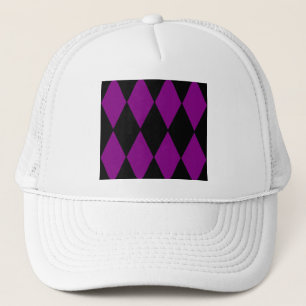 Gorra De Camionero morado negro arlequín