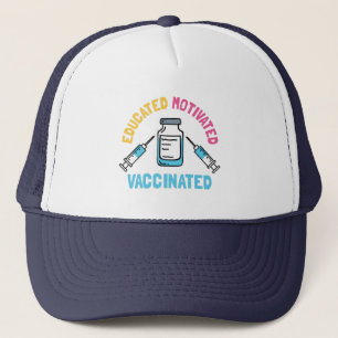 Gorra De Camionero Mordaza de la vacuna COVID con motivación educada